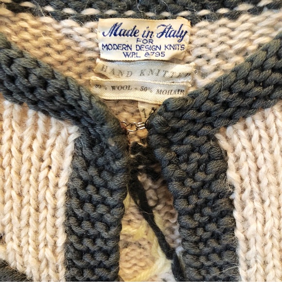 Vintage Hand Knited Cardigan Mohair Sweater Made in Italy Floral Emroidery S/M/L - Picture 2 of 12